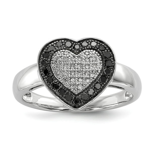 Sterling Silver 2 MM Diamond Heart Ring Sterling Silver 2 MM Diamond Heart Ring